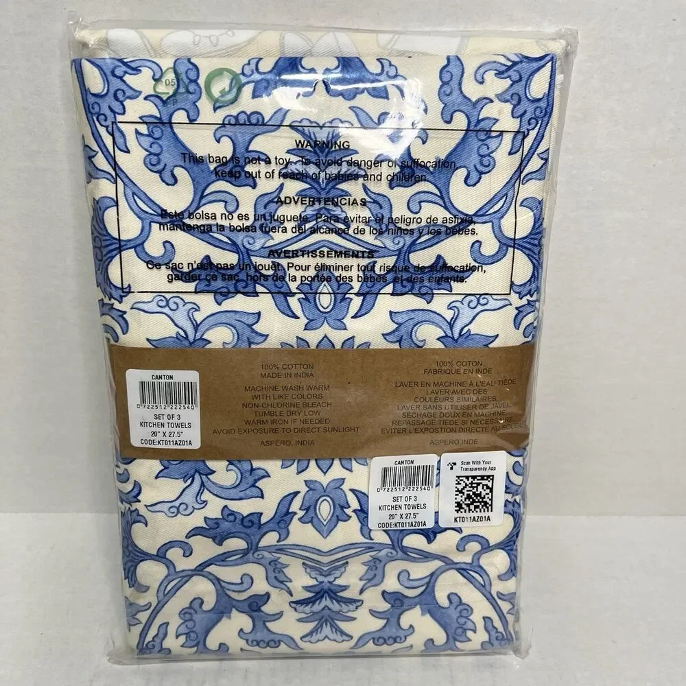 3 Maison d' Hermine Kitchen Towels Cotton 27.50